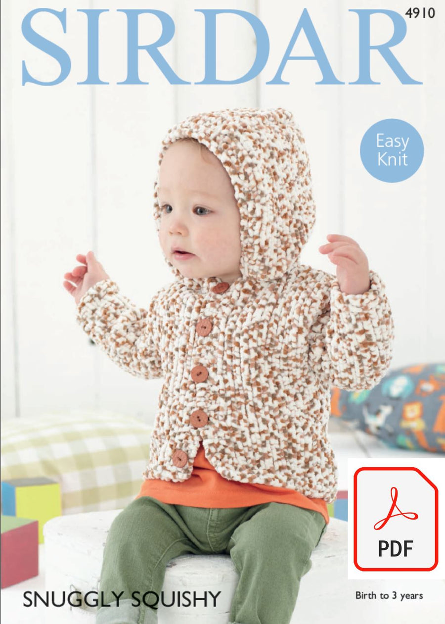 Sirdar 4910 Boy´s Hooded Jacket in Snuggly Squischy (PDF) Knit in a Box 