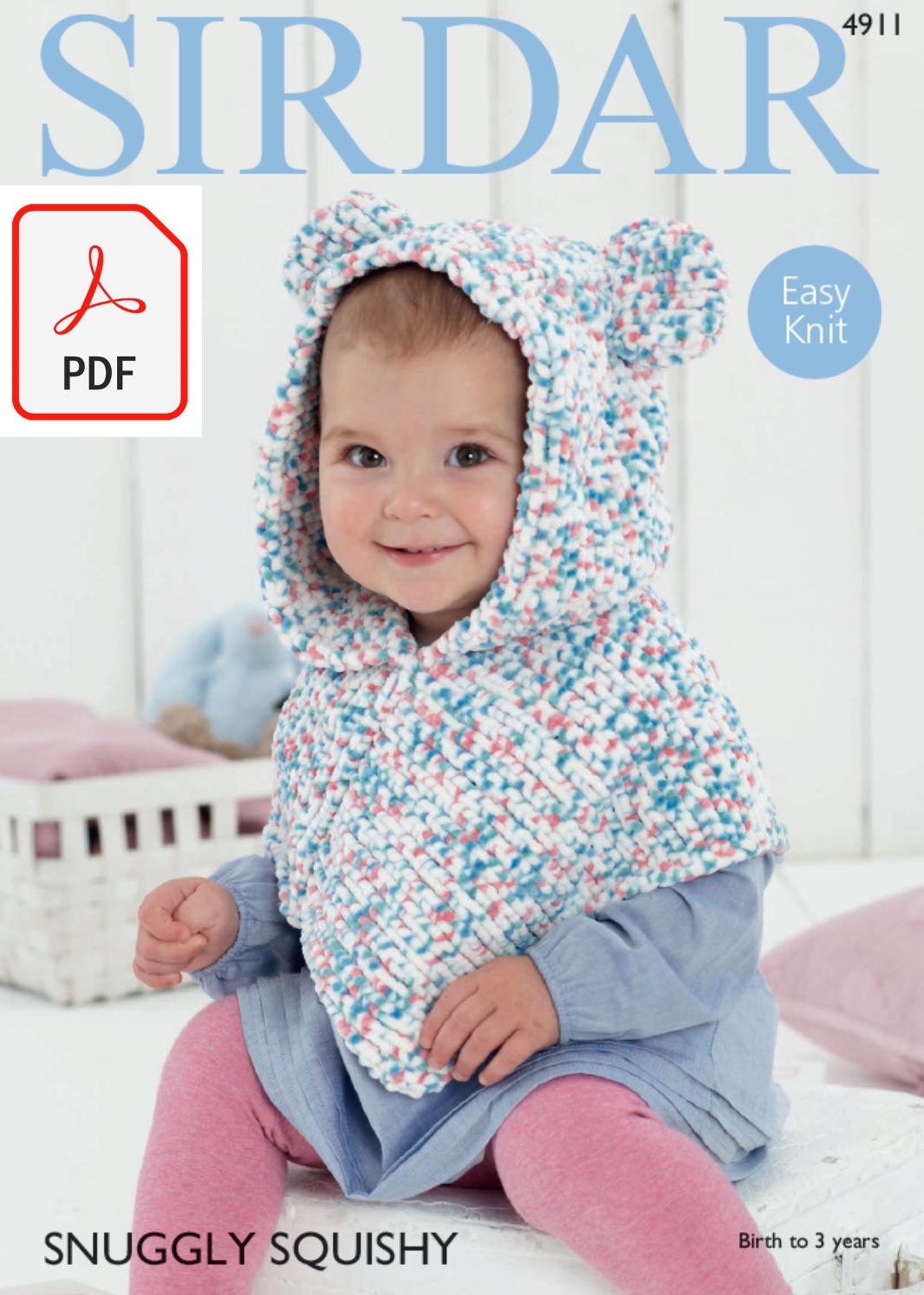 Sirdar 4911 Poncho in Snuggly Squischy (PDF) Knit in a Box