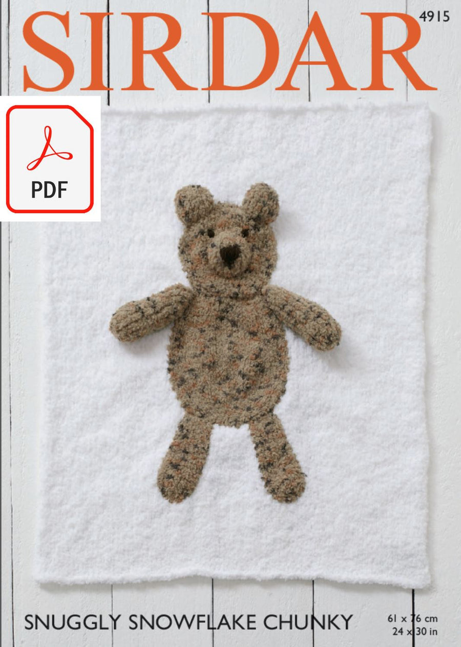 Sirdar 4915 Animal Blankets in Snuggly Snowflake Chunky (PDF) Knit in a Box 