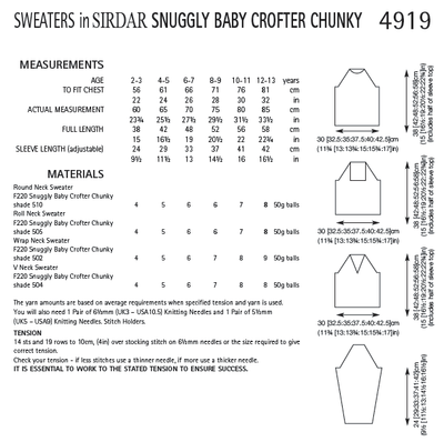 Sirdar 4919 Sweaters in Snuggly Baby Crofter Chunky (PDF) Knit in a Box