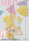 Sirdar 4923 Baby Girl´s Bolero, Sunhat and Shoes in Snuggly Pattercake DK (PDF) Knit in a Box