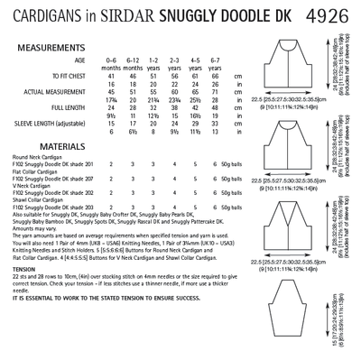 Sirdar 4926 Cardigans in Snuggly Doodle DK (PDF) Knit in a Box