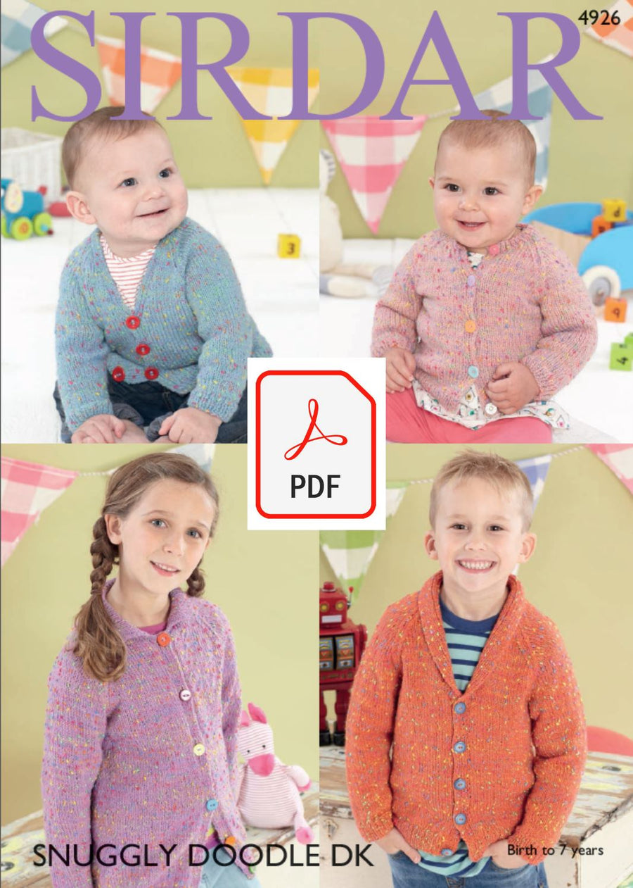 Sirdar 4926 Cardigans in Snuggly Doodle DK (PDF) Knit in a Box 