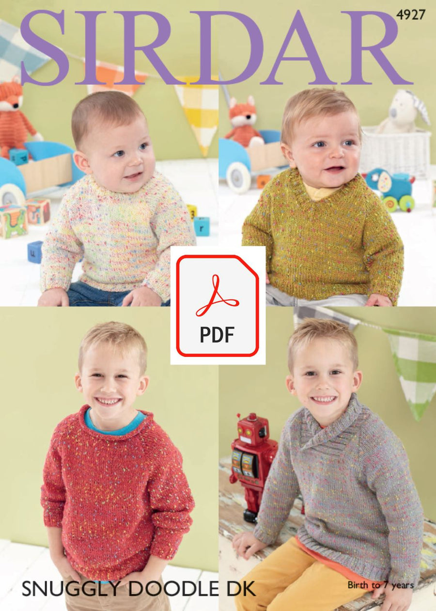 Sirdar 4927 Sweaters in Snuggly Doodle DK (PDF) Knit in a Box 
