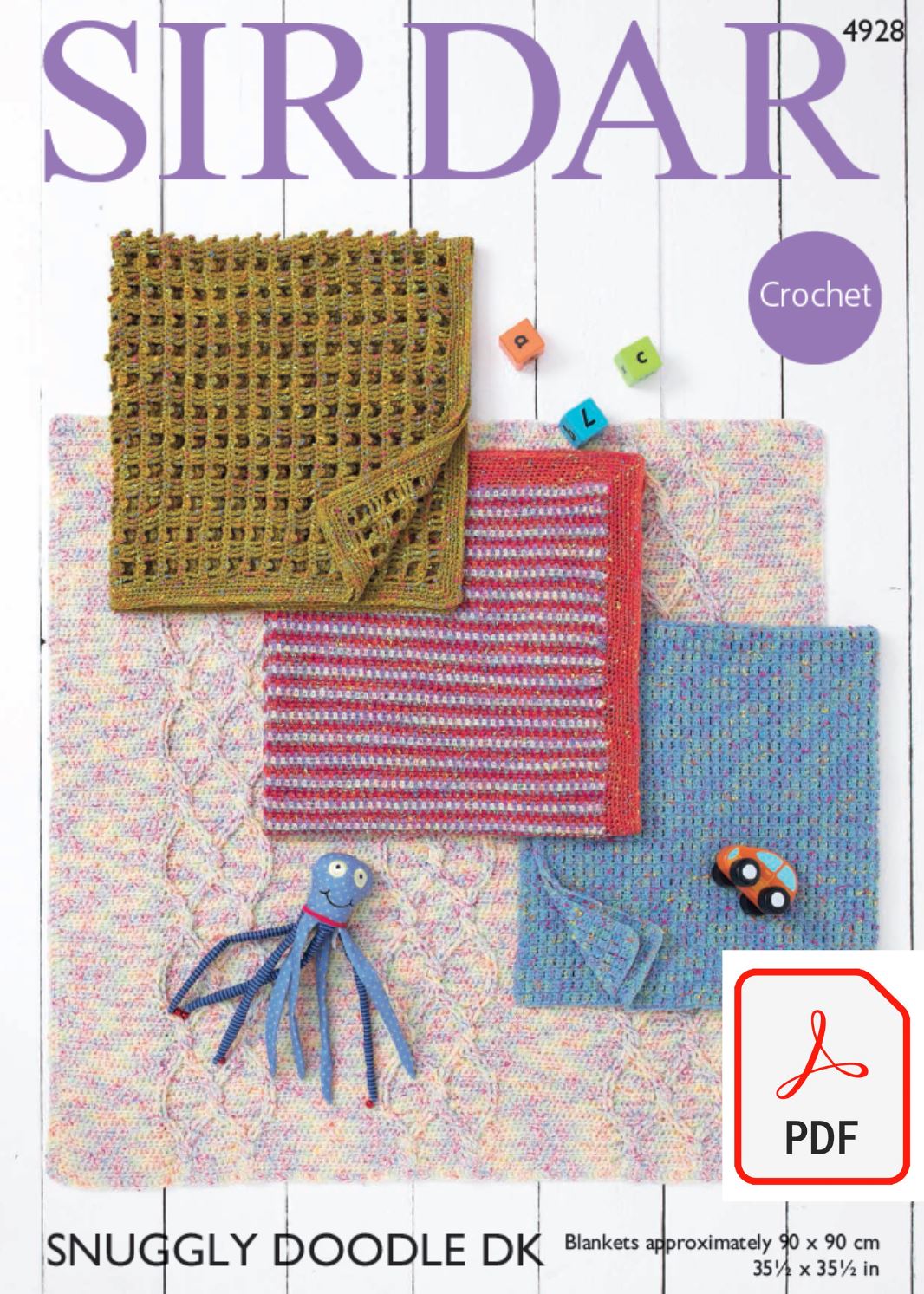 Sirdar 4928 Blankets in Snuggly Doodle DK (PDF) Knit in a Box