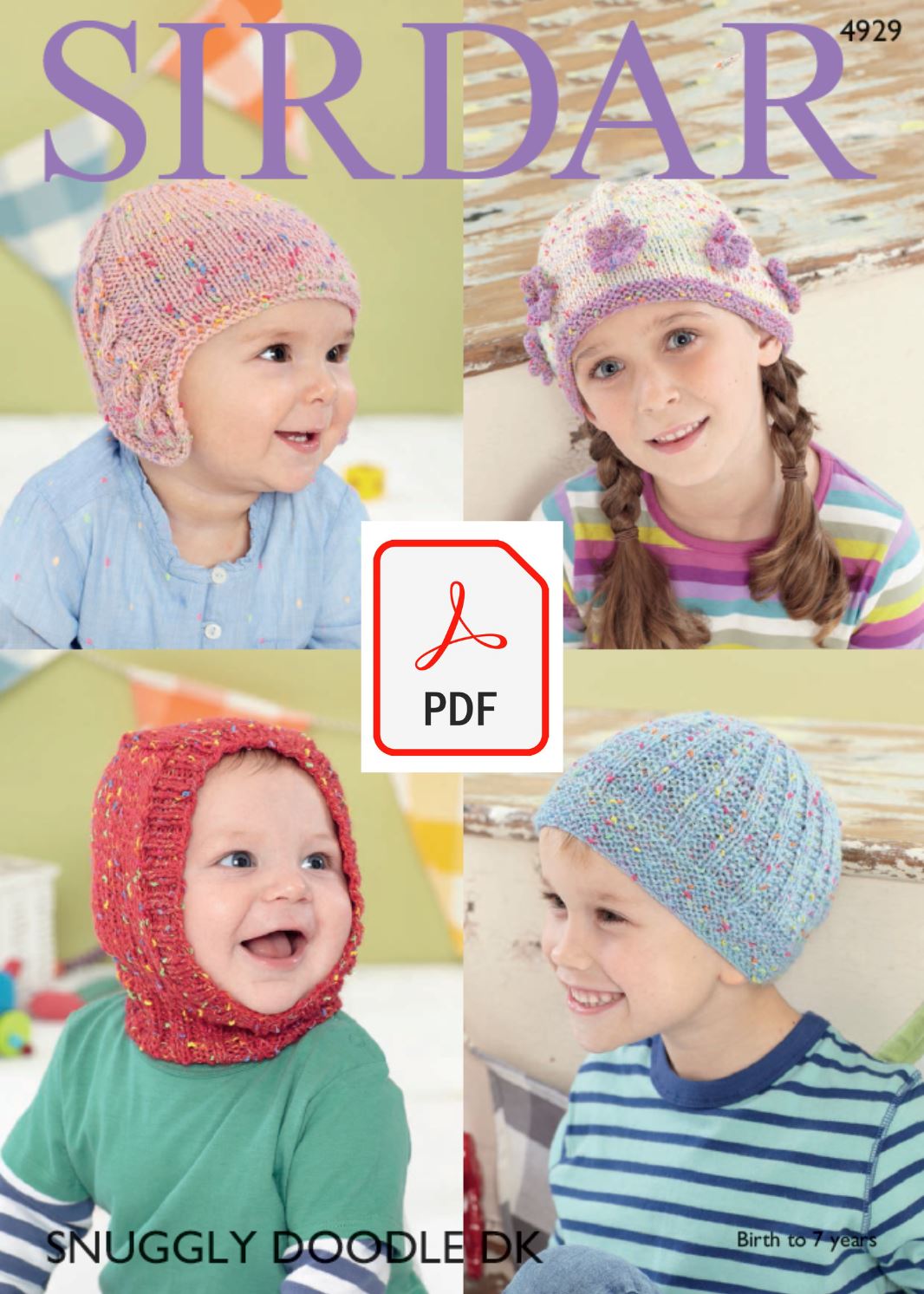 Sirdar 4929 Hats in Snuggly Doodle DK (PDF) Knit in a Box