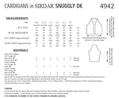 Sirdar 4942 Cardigan in Snuggly DK (PDF) Knit in a Box