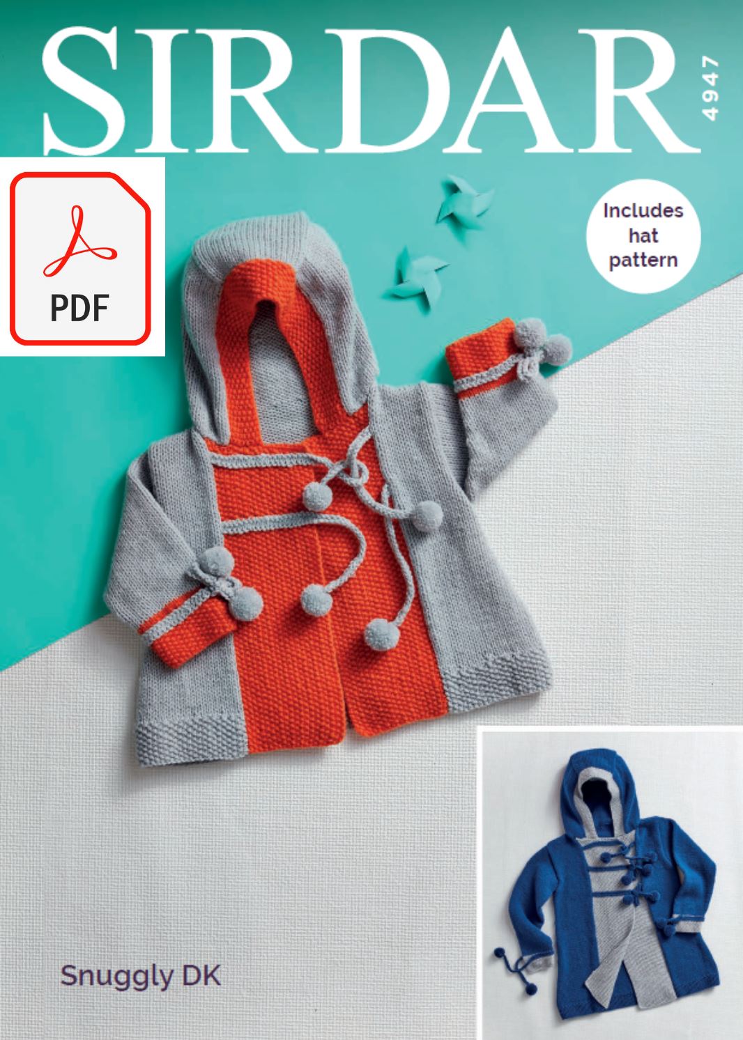 Sirdar 4947 Coat and Hats in Snuggly DK (PDF) Knit in a Box