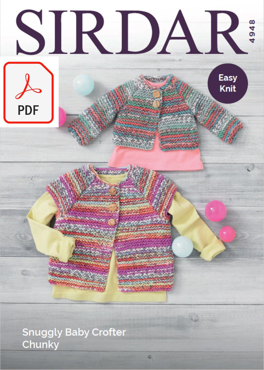 Sirdar 4948 Cardigans in Snuggly Baby Crofter Chunky (PDF) Knit in a Box 
