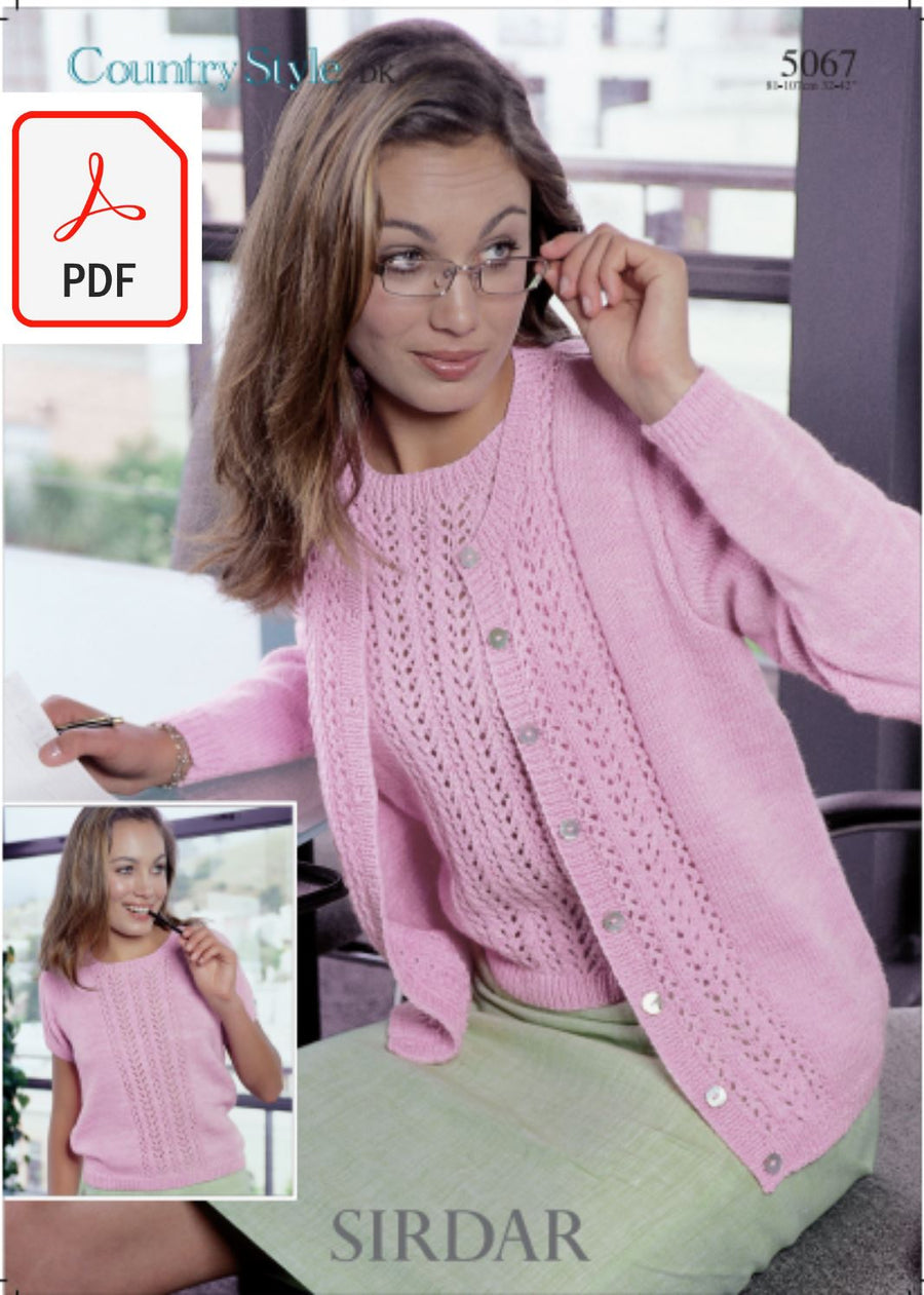 Sirdar 5067 Twin Set in Country Style DK (PDF) Knit in a Box 