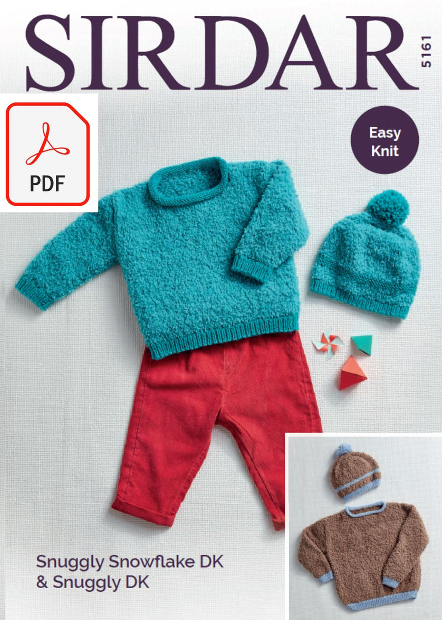 Sirdar 5161 Sweaters and Hats in Snuggly Snowflake DK and Snuggly DK (PDF) Knit in a Box 