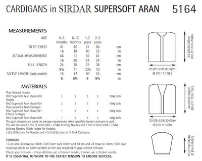 Sirdar 5164 Cardigans in Supersoft Aran (PDF) Knit in a Box