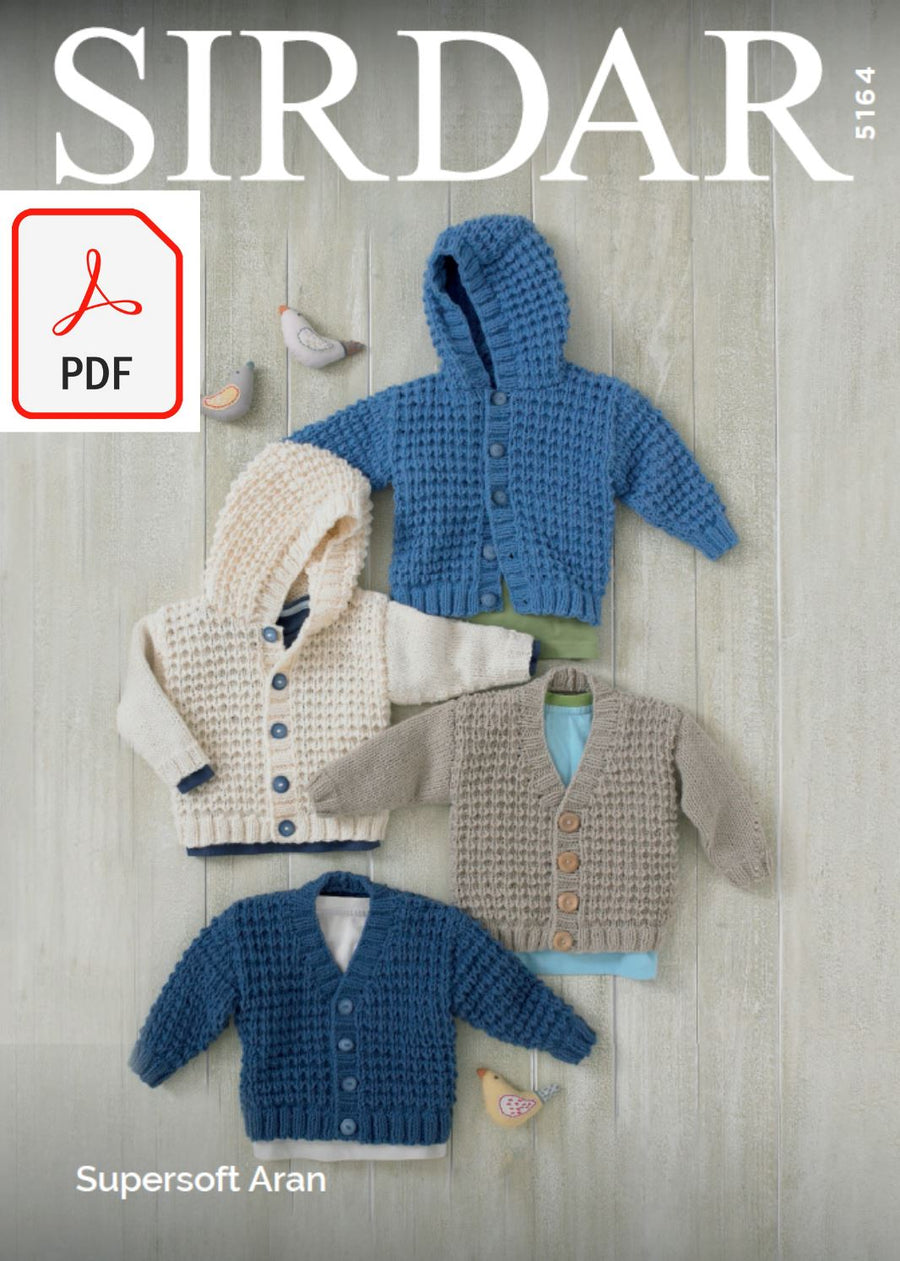 Sirdar 5164 Cardigans in Supersoft Aran (PDF) Knit in a Box 