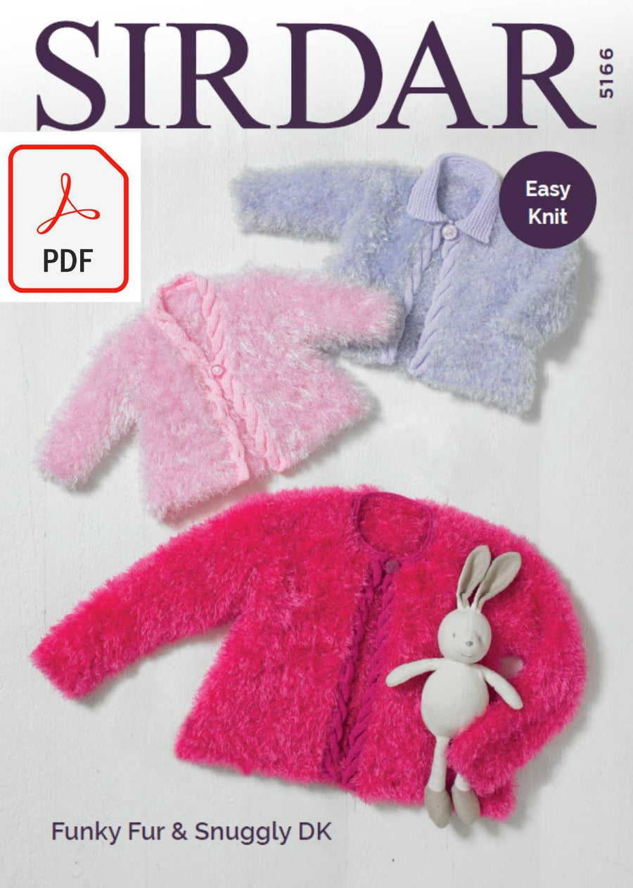 Sirdar 5166 Jackets in Funky Fur and Snuggly DK (PDF) Knit in a Box 