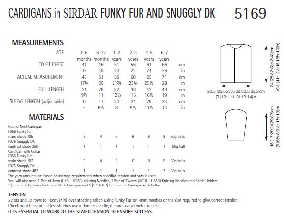 Sirdar 5169 Cardigans in Funky Fur and Snuggly DK (PDF) Knit in a Box