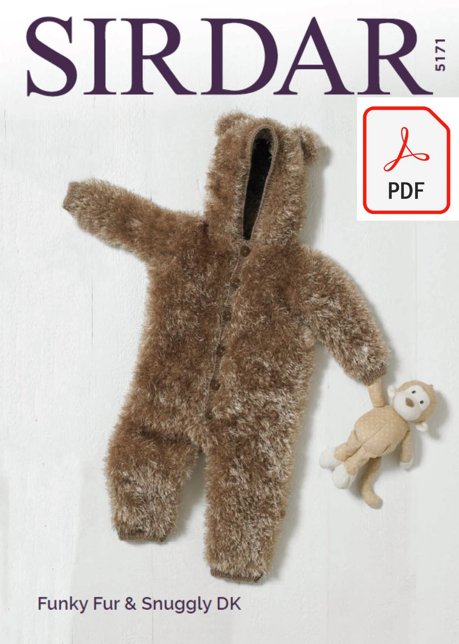 Sirdar 5171 All-In-One in Funky Fur and Snuggly DK (PDF) Knit in a Box 