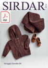 Sirdar 5172 Hooded Jacket and Blanket in Snuggly Doodle DK (PDF) Knit in a Box