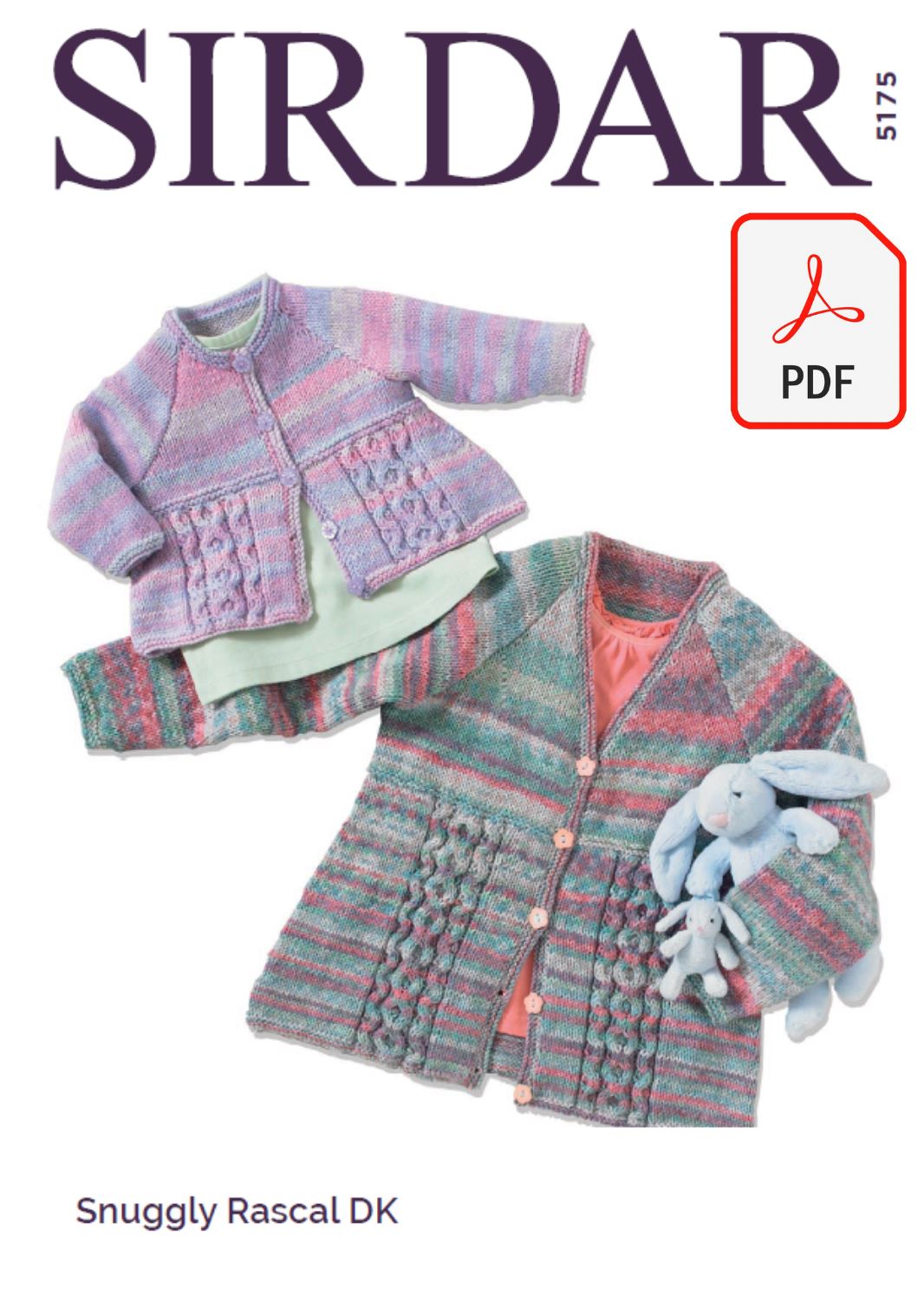 Sirdar 5175 Cardigans in Snuggly Rascal DK (PDF) Knit in a Box