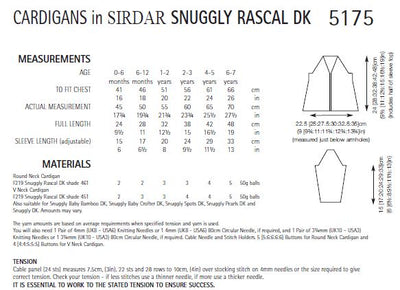 Sirdar 5175 Cardigans in Snuggly Rascal DK (PDF) Knit in a Box