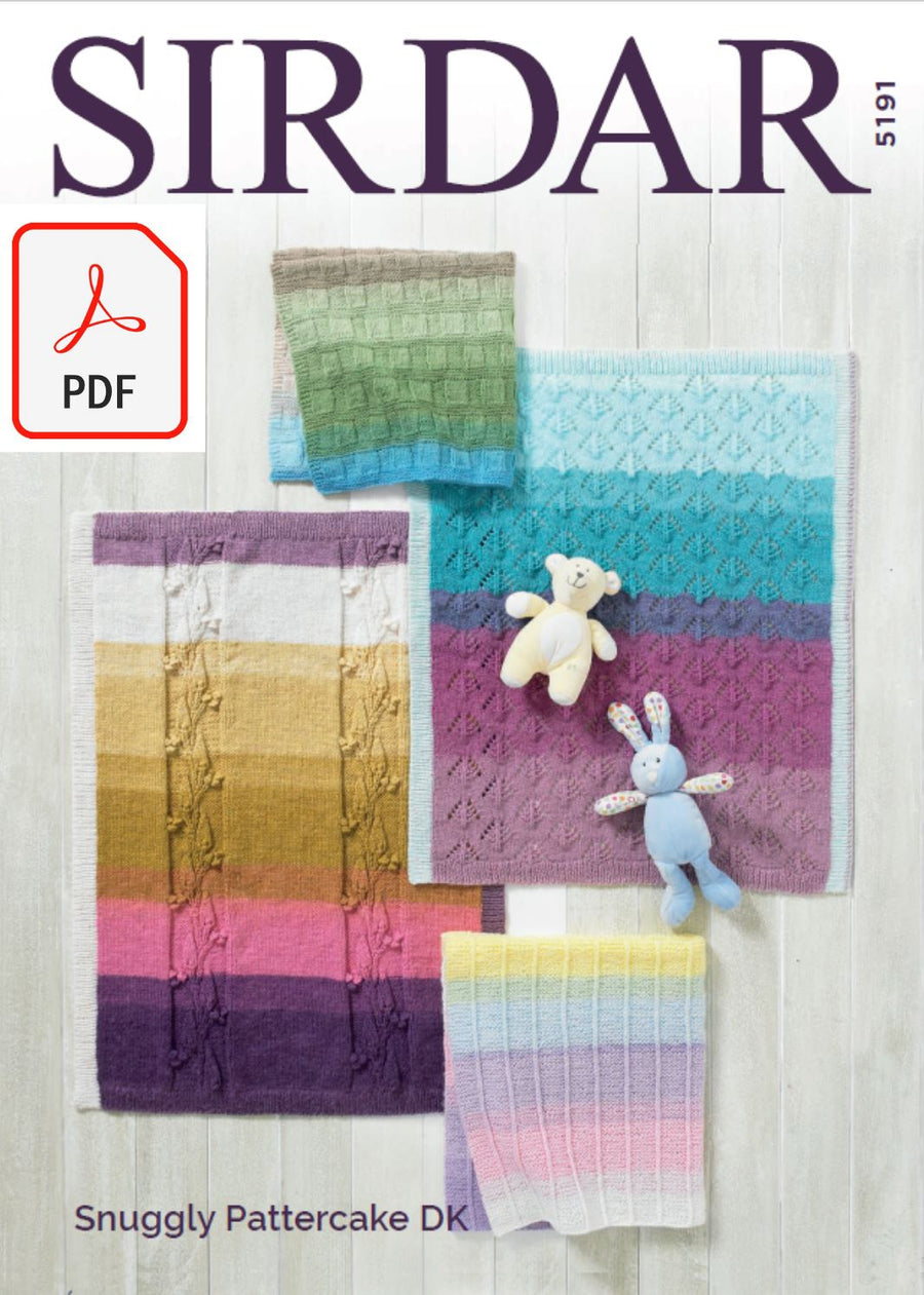 Sirdar 5191 Blankets in Snuggly Pattercake DK (PDF) Knit in a Box 
