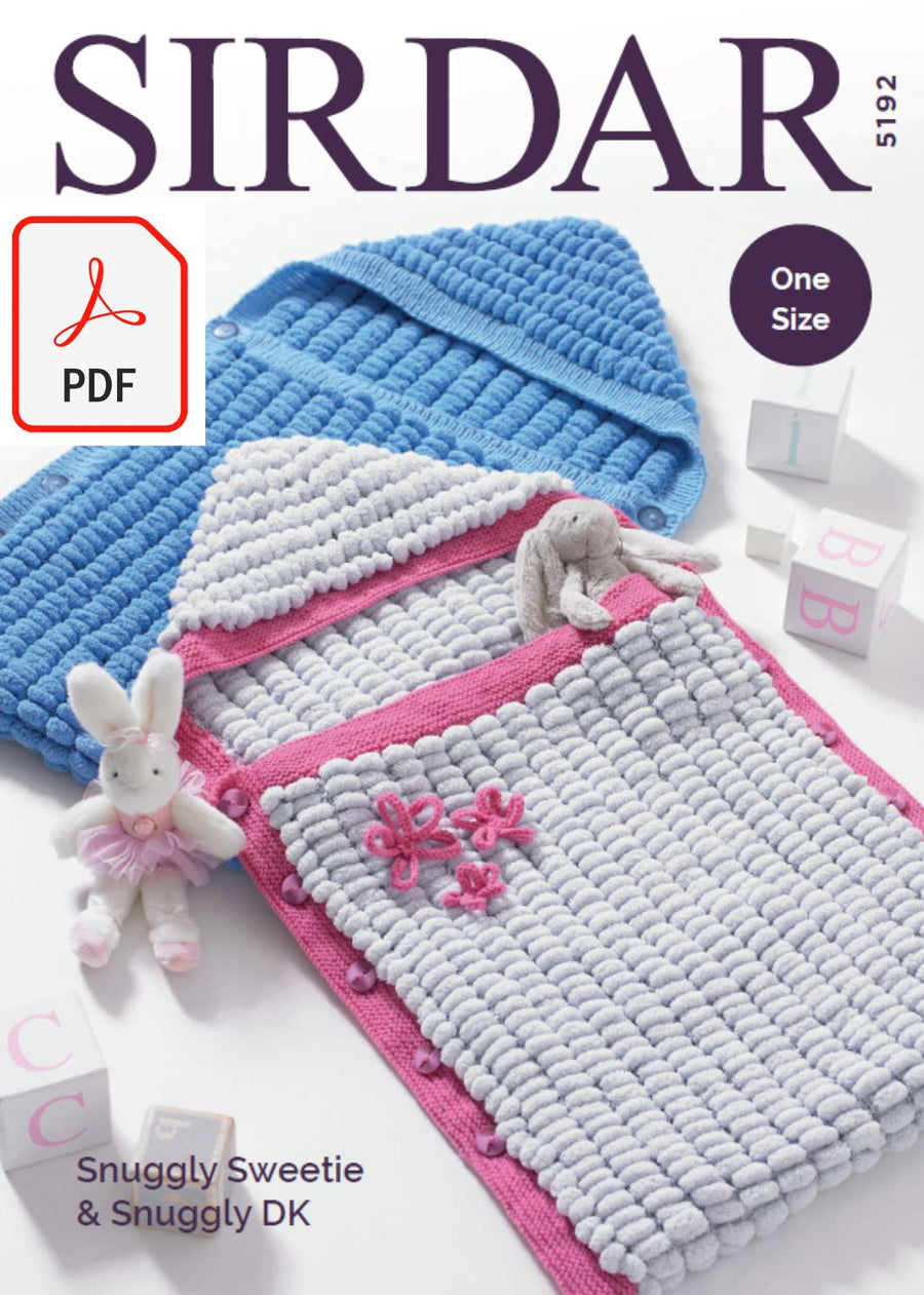 Sirdar 5192 Sleeping Bags in Sweetie and Snuggly DK (PDF) Knit in a Box 