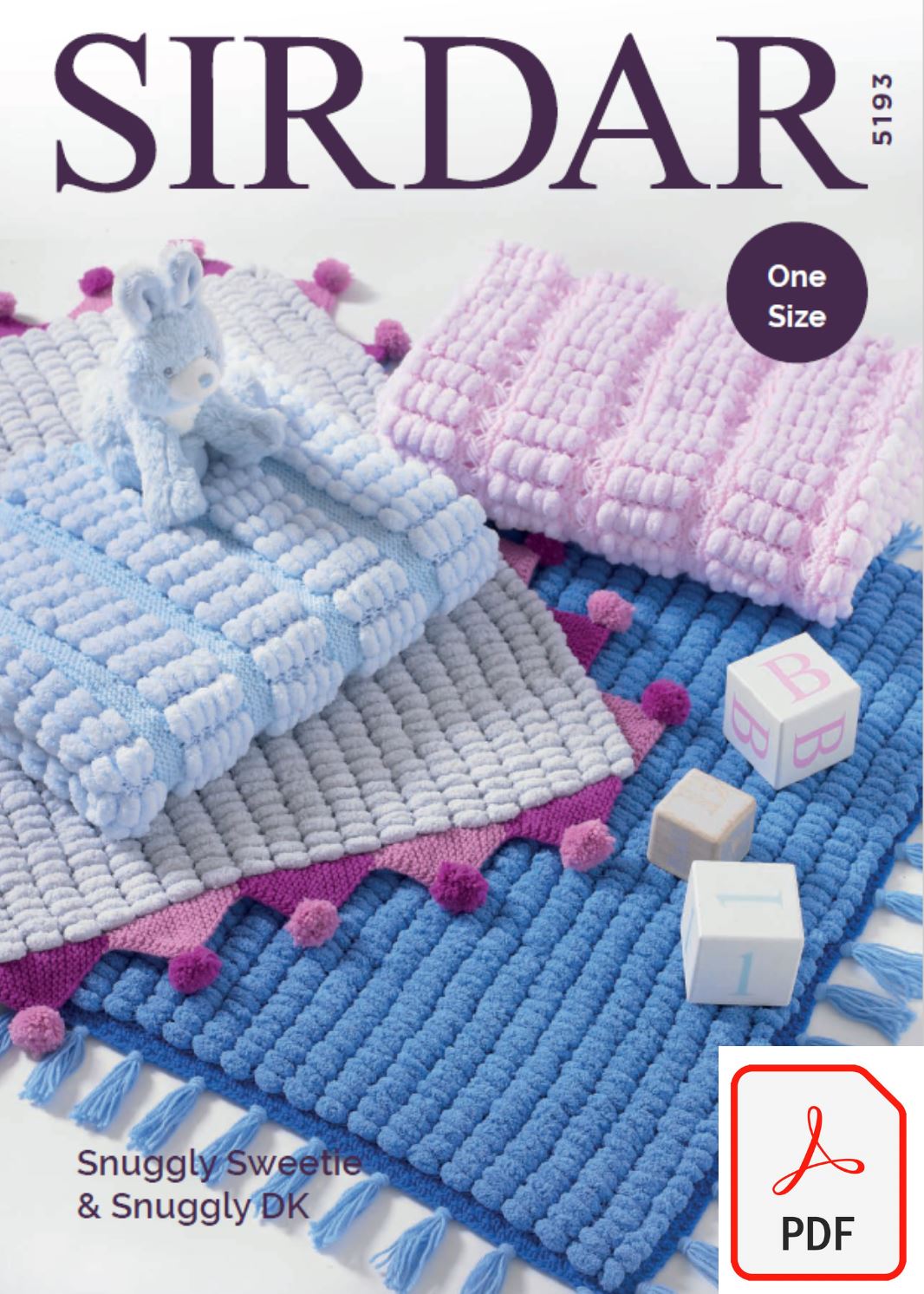 Sirdar 5193 Blankets in Snuggly Sweetie and Snuggly DK (PDF) Knit in a Box