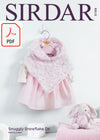 Sirdar 5198 Baby Girl's Hooded Poncho & Bunny Soft Toy in Snuggly Snowflake DK (PDF) Knit in a Box