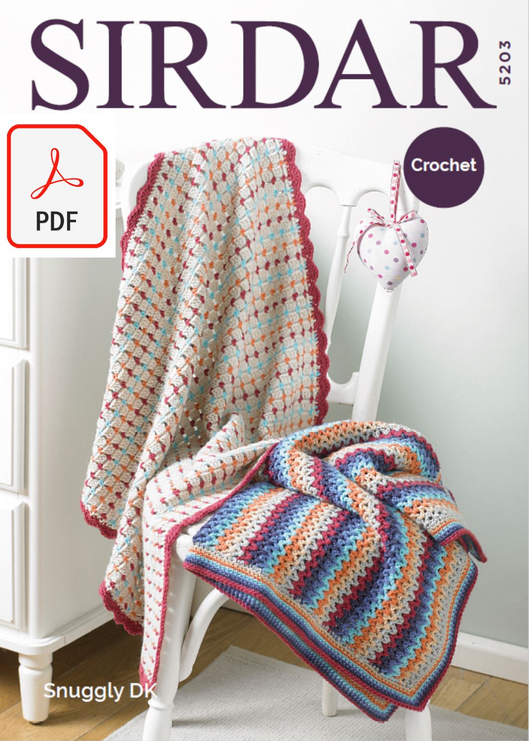 Sirdar 5203 Crochet Blankets in Sirdar Snuggly DK (PDF) Knit in
