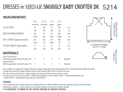 Sirdar 5214 Baby Girl's Dresses in Sirdar Snuggly Baby Crofter DK (PDF) Knit in a Box