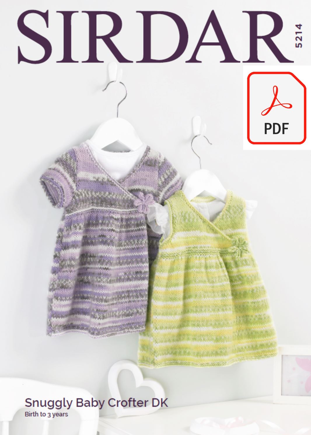 Sirdar 5214 Baby Girl's Dresses in Sirdar Snuggly Baby Crofter DK (PDF) Knit in a Box