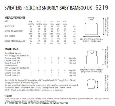 Sirdar 5219 Baby / Children's Sweaters in Sirdar Snuggly Baby Bamboo DK (PDF) Knit in a Box