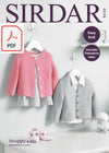 Sirdar 5220 Baby's V Neck & Round Neck Cardigans in Snuggly 4 Ply (PDF) Knit in a Box