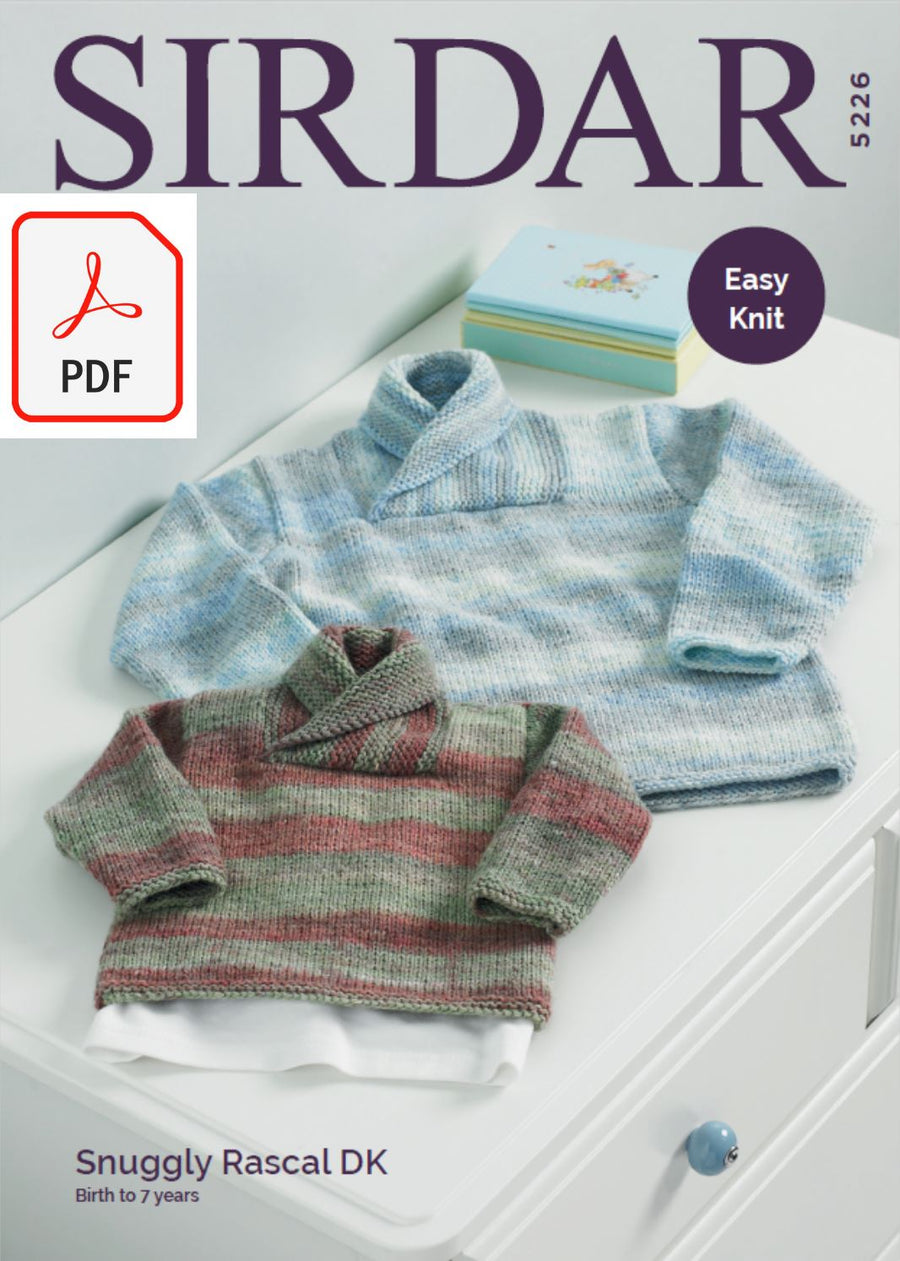 Sirdar 5226 Boy's Sweater in Snuggly Rascal DK (PDF) Knit in a Box 