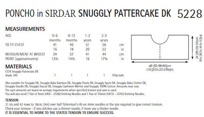 Sirdar 5228 Baby's Poncho in Sirdar Snuggly Pattercake DK (PDF) Knit in a Box