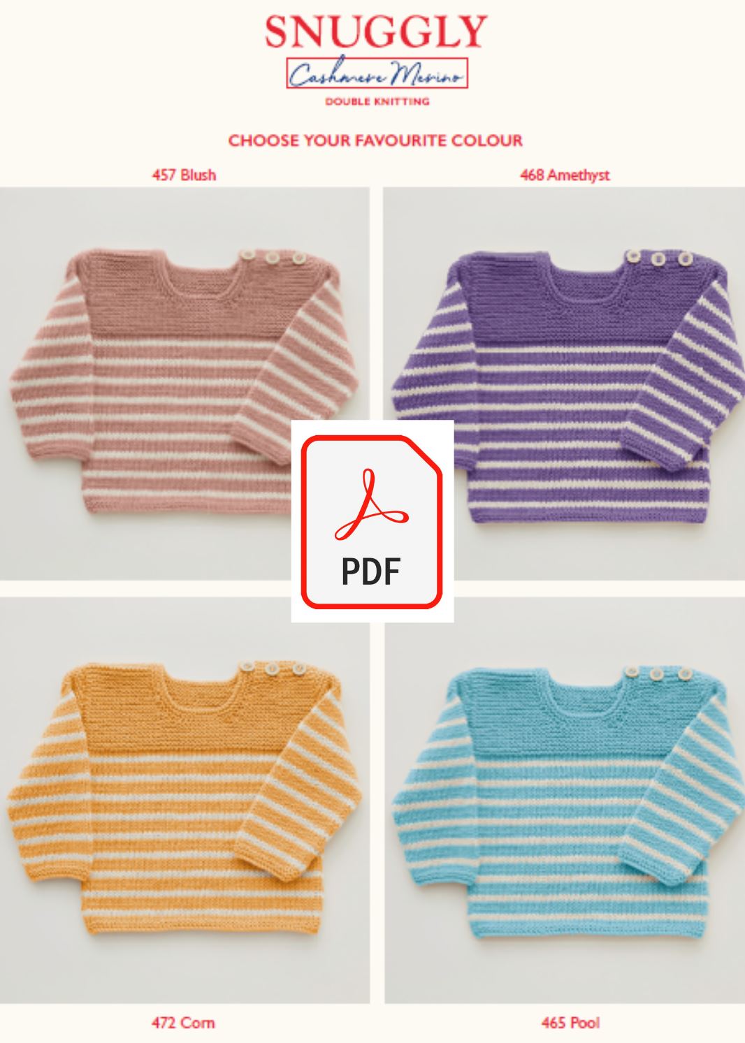 Sirdar 5243 Baby's Sweater in Snuggly Cashmere Merino DK (PDF) Knit in a Box