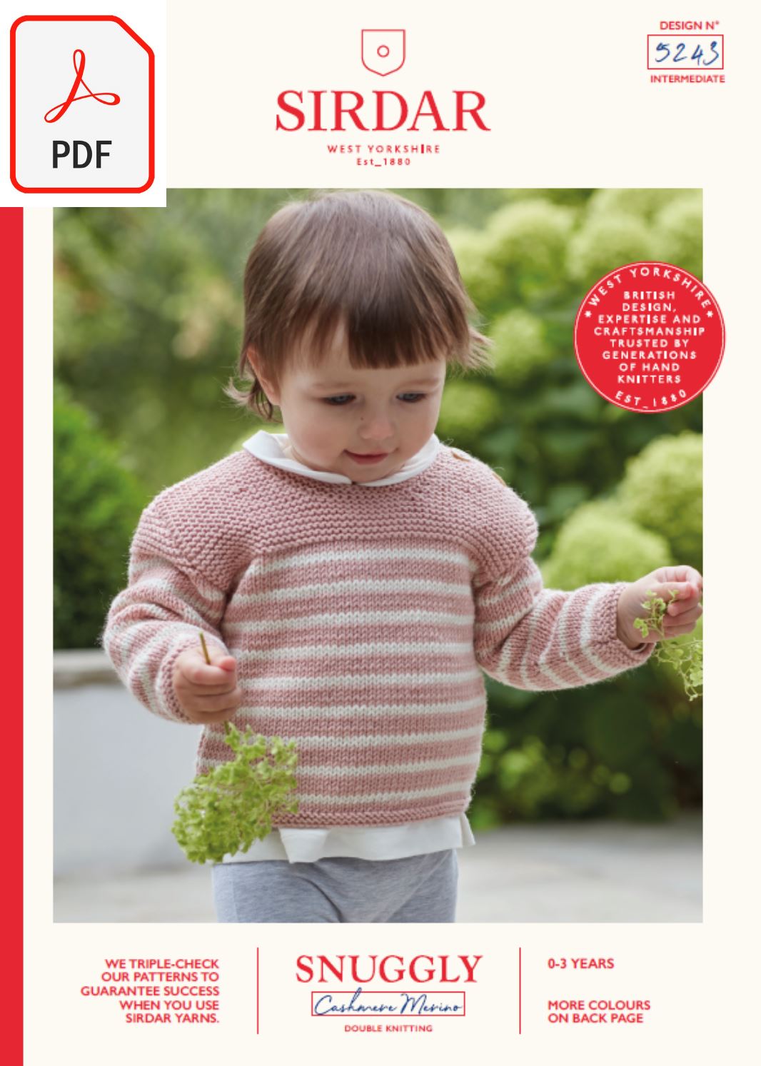 Sirdar 5243 Baby's Sweater in Snuggly Cashmere Merino DK (PDF) Knit in a Box