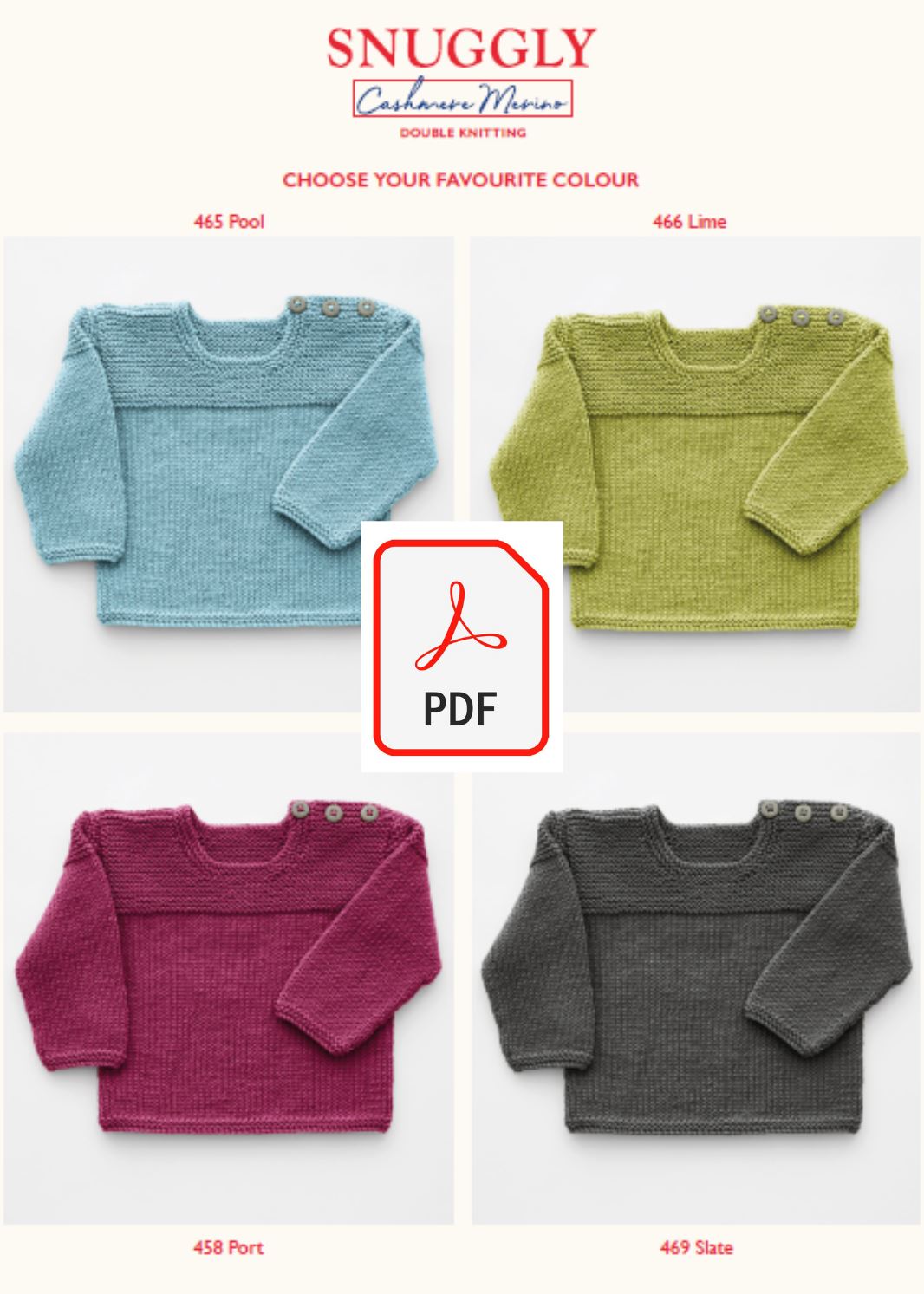 Sirdar 5244 Baby's Sweater in Snuggly Cashmere Merino DK (PDF) Knit in a Box