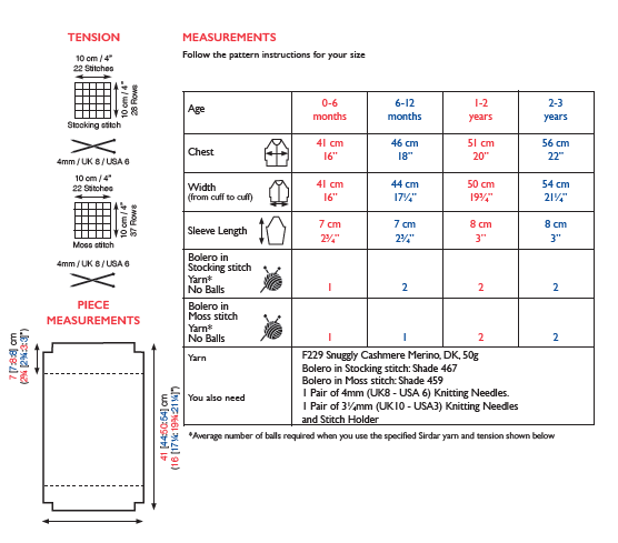 Sirdar 5246 Baby's Boleros in Snuggly Cashmere Merino DK (PDF) Knit in a Box