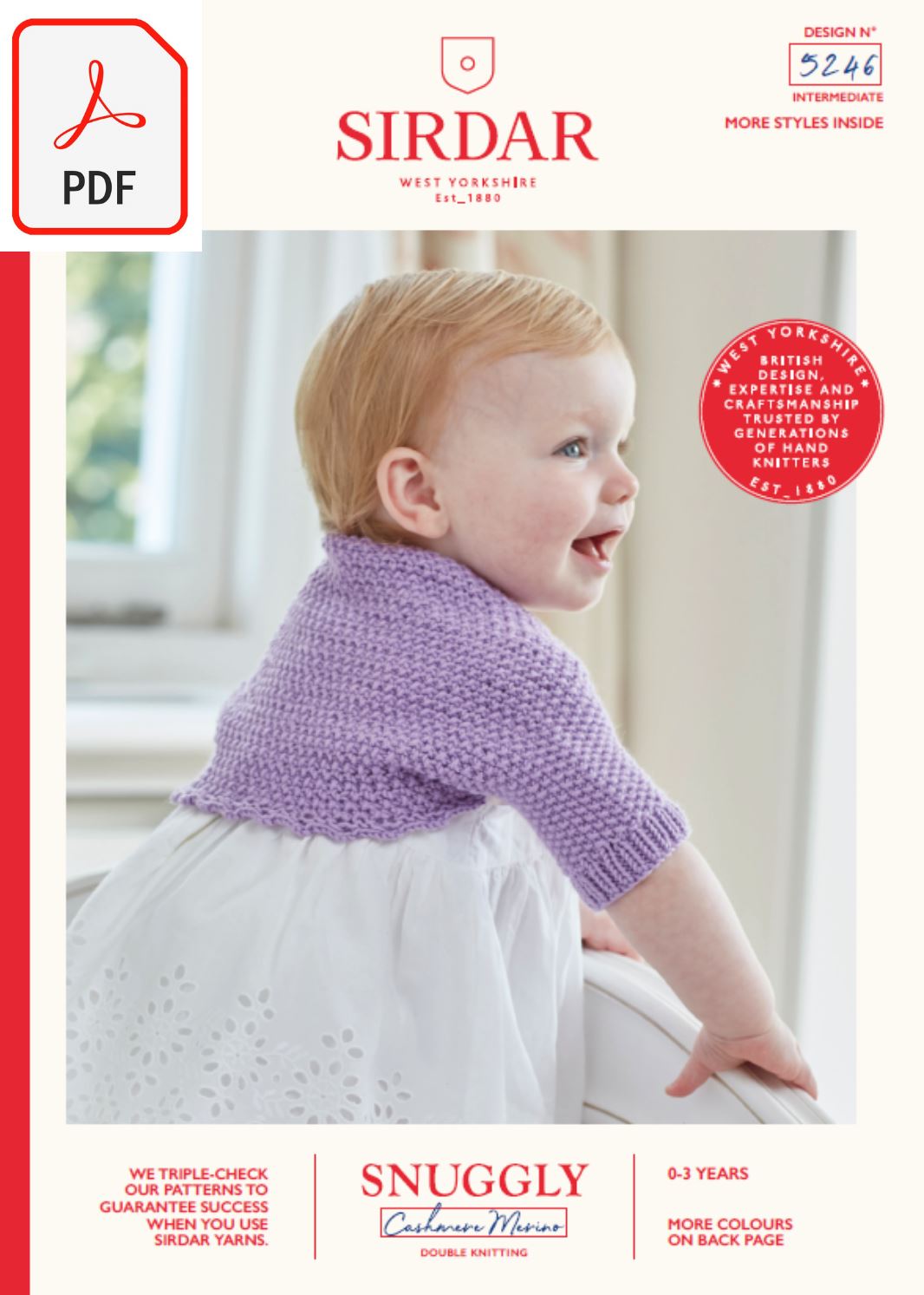 Sirdar 5246 Baby's Boleros in Snuggly Cashmere Merino DK (PDF) Knit in a Box