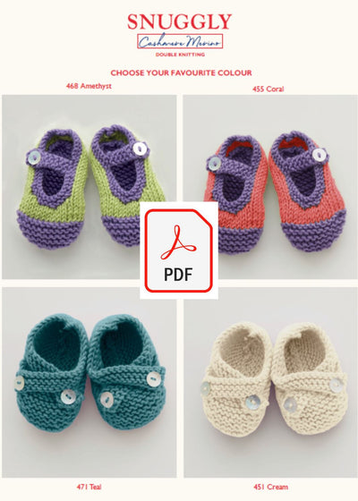 Sirdar 5249 Baby's Shoes in Snuggly Cashmere Merino DK (PDF) Knit in a Box