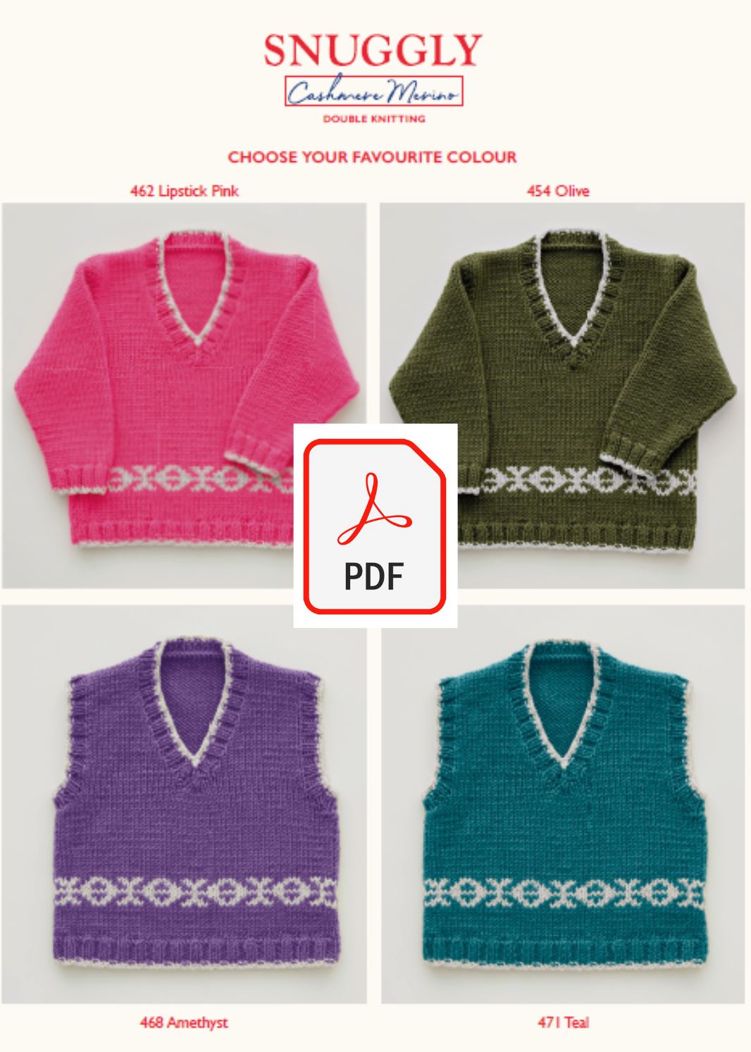 Sirdar 5251 Baby's Sweater & Tank Top in Snuggly Cashmere Merino DK (PDF) Knit in a Box