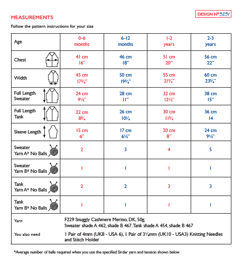 Sirdar 5251 Baby's Sweater & Tank Top in Snuggly Cashmere Merino DK (PDF) Knit in a Box