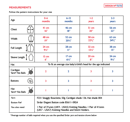 Sirdar 5252 Baby's Cardigan & Hat in Snuggly Bouclette (PDF) Knit in a Box