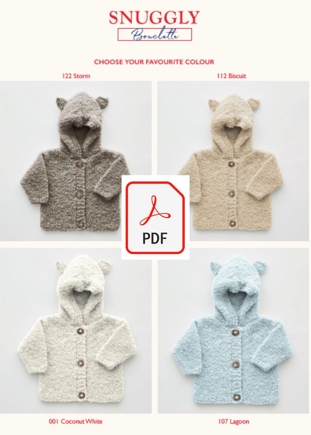 Sirdar 5253 Baby s Cardigan With Bear Ears in Snuggly Bouclette PDF