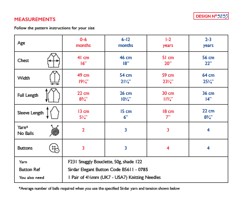 Sirdar 5253 Baby's Cardigan With Bear Ears in Snuggly Bouclette (PDF) Knit in a Box