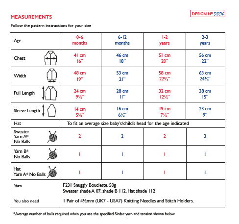 Sirdar 5256 Baby's V Neck Sweater & Hat in Snuggly Bouclette (PDF) Knit in a Box