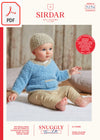 Sirdar 5256 Baby's V Neck Sweater & Hat in Snuggly Bouclette (PDF) Knit in a Box
