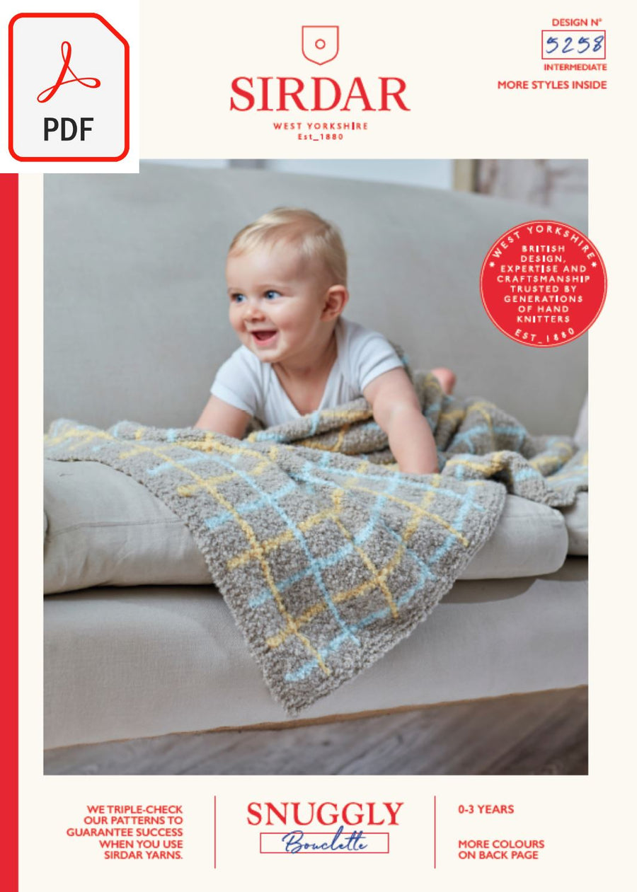 Sirdar 5258 Baby's Blanket in Snuggly Bouclette (PDF) Knit in a Box 