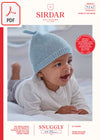 Sirdar 5262 Baby's Hats in Snuggly 100% Merino 4 Ply (PDF) Knit in a Box
