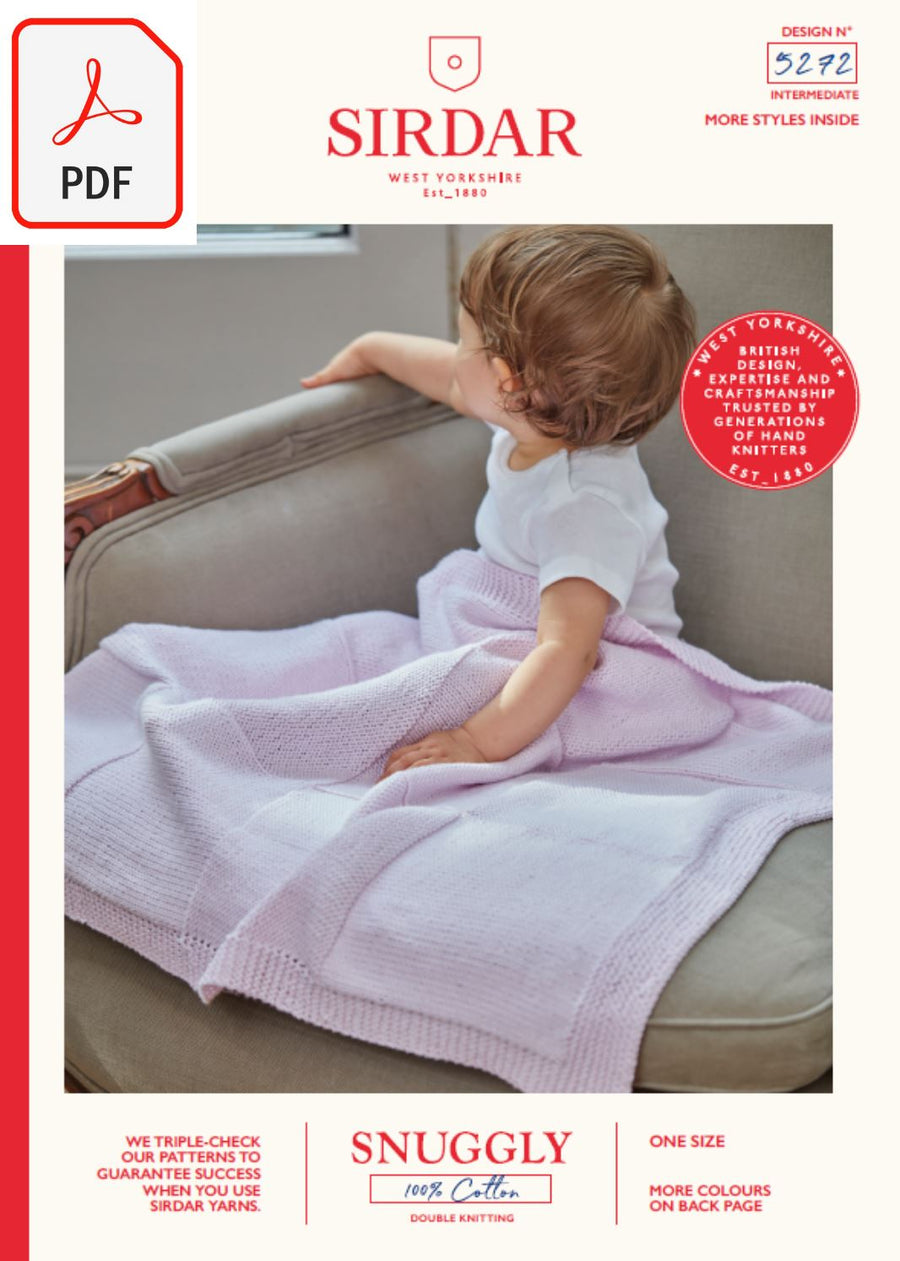 Sirdar 5272 Baby's Blankets in Snuggly 100% Cotton DK (PDF) Knit in a Box 